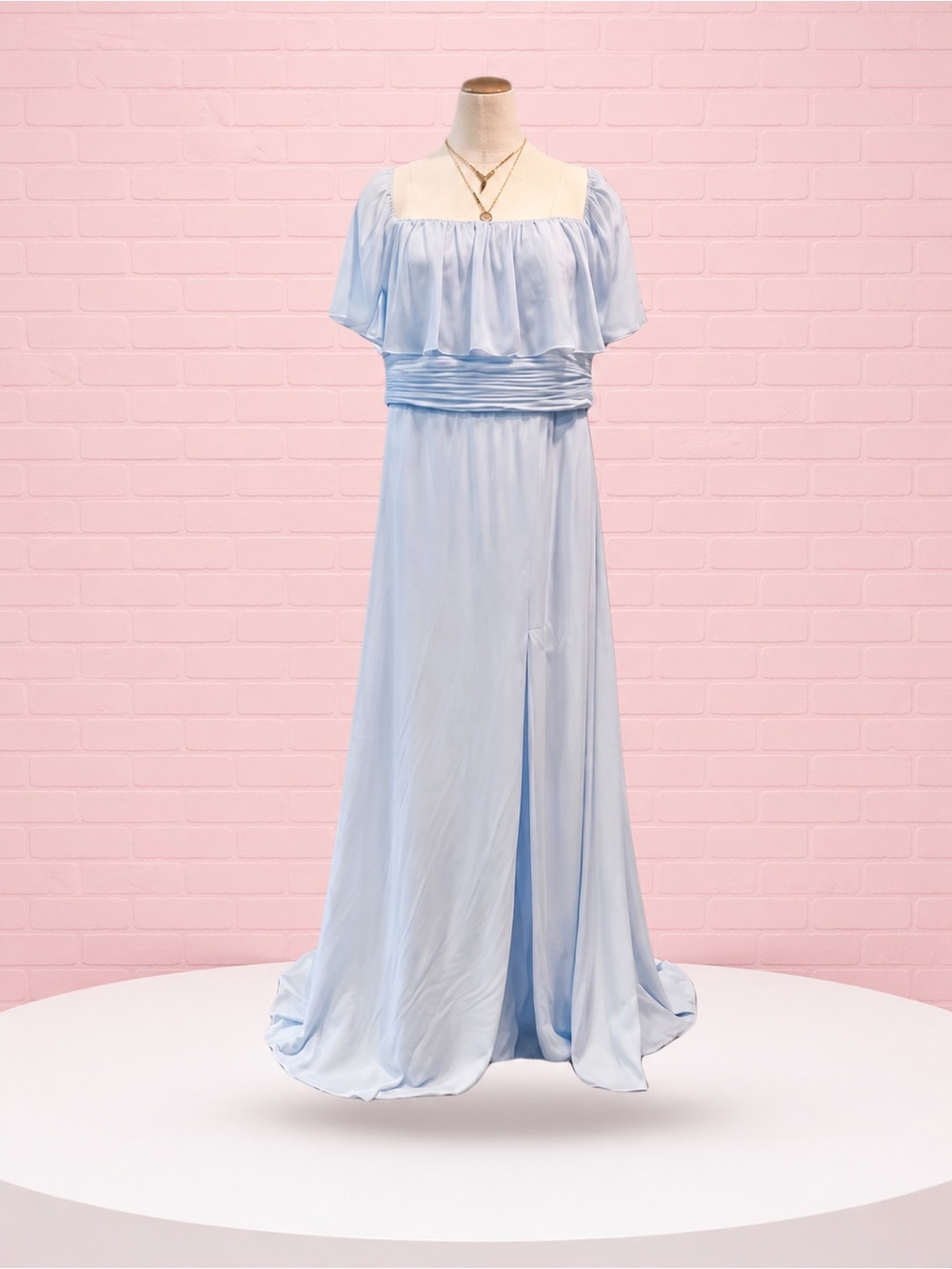 Ever-Pretty Light Blue Chiffon Off Shoulder Maxi Dress Formal Prom Wedding